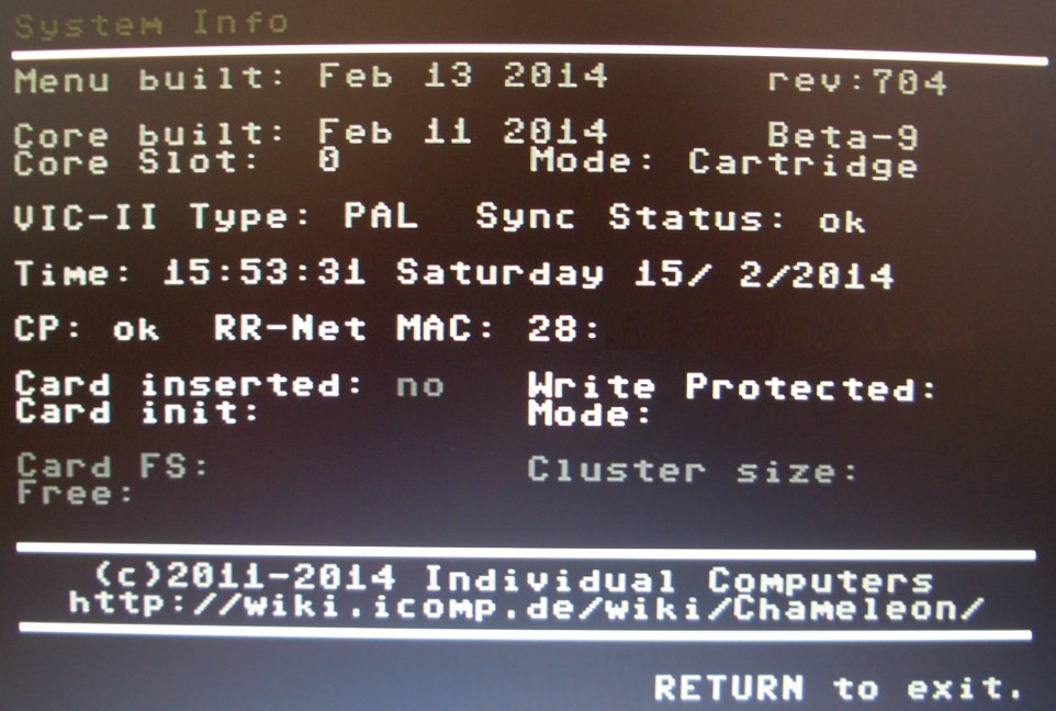 Die 'System-Info' zeigt jetzt auch das RR-Net MK3.