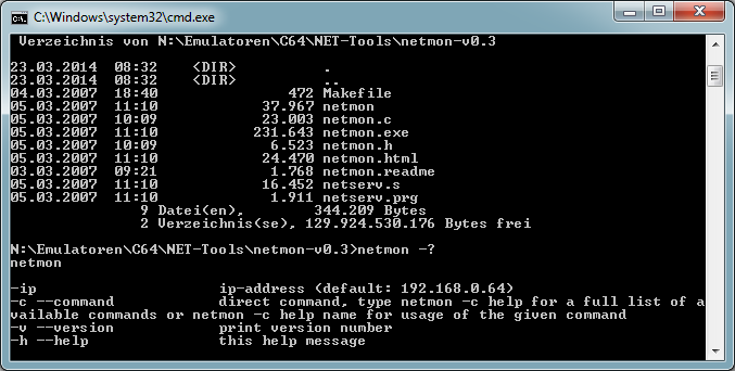 NETMON mit der C64-IP starten.