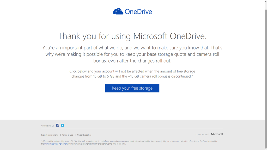 Euren bisherigen kostenlosen OneDrive-Speicher behalten.