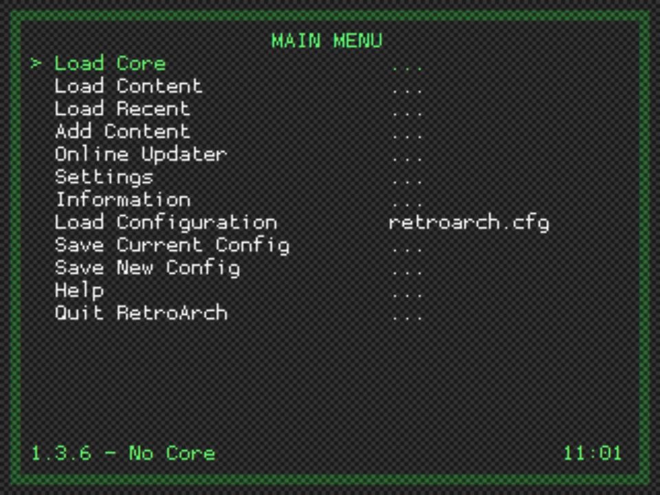 Das RetroArch-Menü (RGUI)