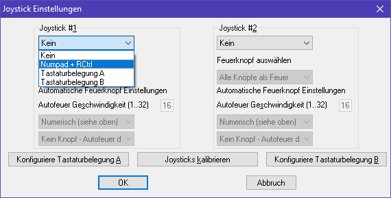 WinVICE 3.1 - 10er-Block als Joystick